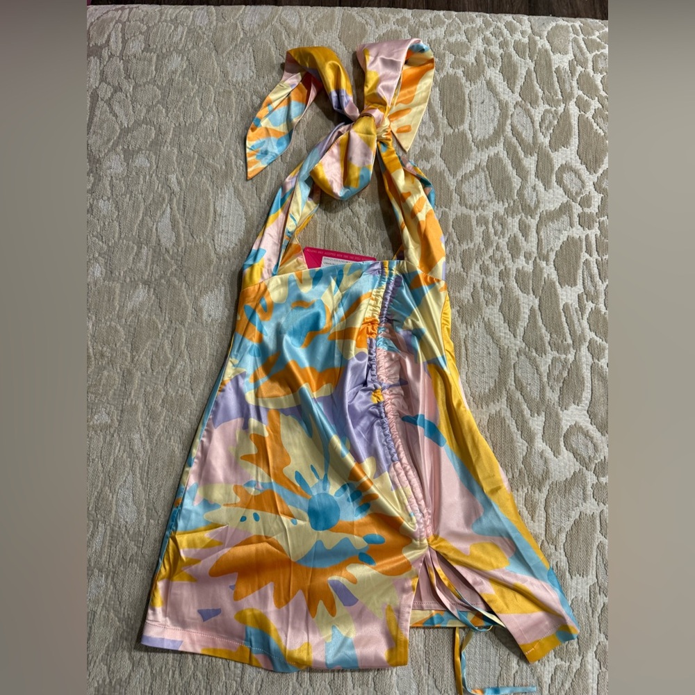 Beginning Boutique Floral Mini Dress - Yellow, Pink, Blue